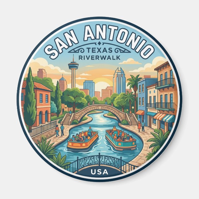 Imã Passeio à Beira do Rio San Antonio EUA (Frente)