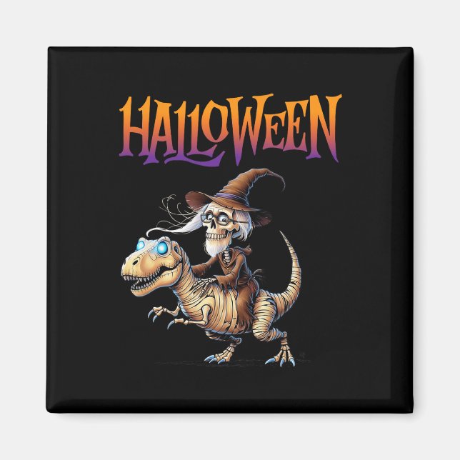 Imã Passeio do Esqueleto de T-rex de Halloween (Frente)