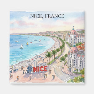 Imã Passeio dos Ingleses França Arte em Aquarela