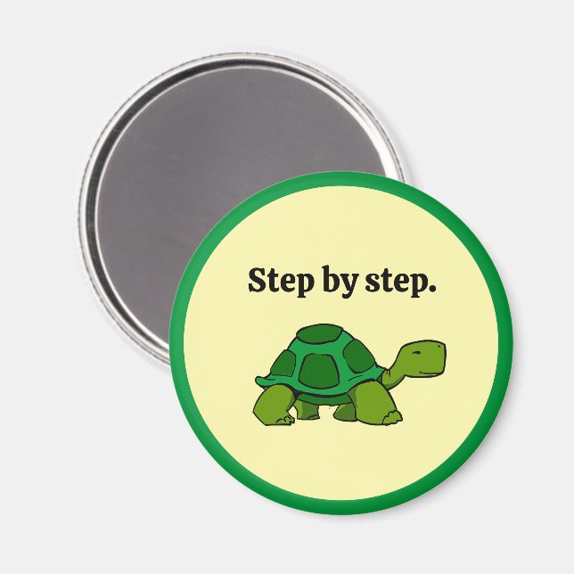 Imã Passo a Passo Cartoon Turtle, vitória persistente (Front/Back)