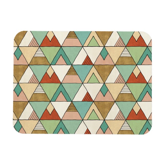 Ímã Passo Geo Sudoeste | Padrão Tribal Desenhado À Mão (Horizontal)