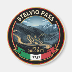 Imã Passo Stelvio - Famosa Estrada de Montanha Itália