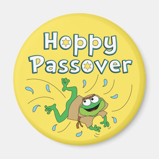 Imã Passover Redondo Magnet "Hoppy Passover" (Frente)