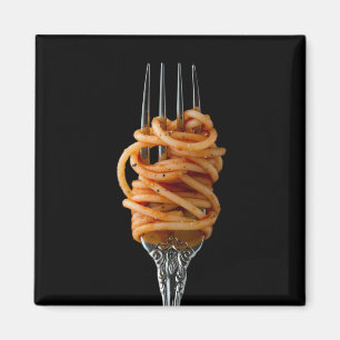 Imã Pasta cuspiu em um garfo, Comida espaguete