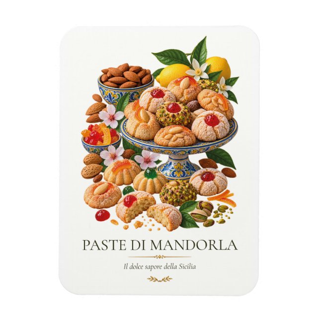 Ímã Paste di Mandorla – Vintage Italian Dessert (Vertical)