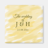 Pastel amarelo-manteiga, casamento do casal le