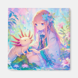Imã Pastel Anime uma Axolotl Personalizada