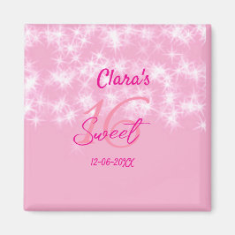 Imã Pastel baby pink doce de 16 anos adicione nome da