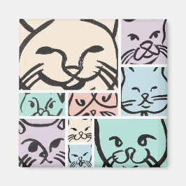 Imã Pastel Cat Faces