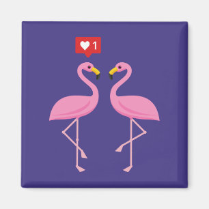 Imã Pastel Coração, Tipo Flamingo Rosa, Bonito