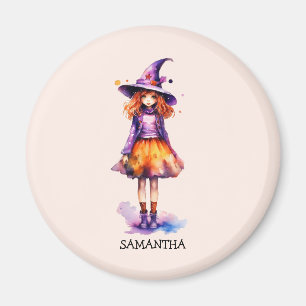 Imã Pastel Cute Witch Girl - Halloween Aestética (2)