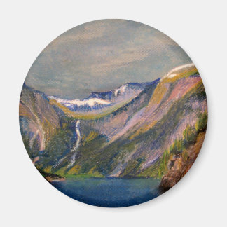 Imã Pastel de óleo de fiorde norueguês