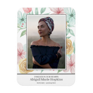 Ímã Pastel Floral Elegante No Funeral Da Memória Aman