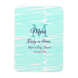 Ímã Pastel green baby in bloom monogram baby shower te