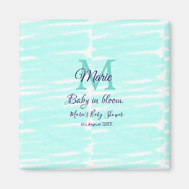 Imã Pastel green baby in bloom monogram baby shower te