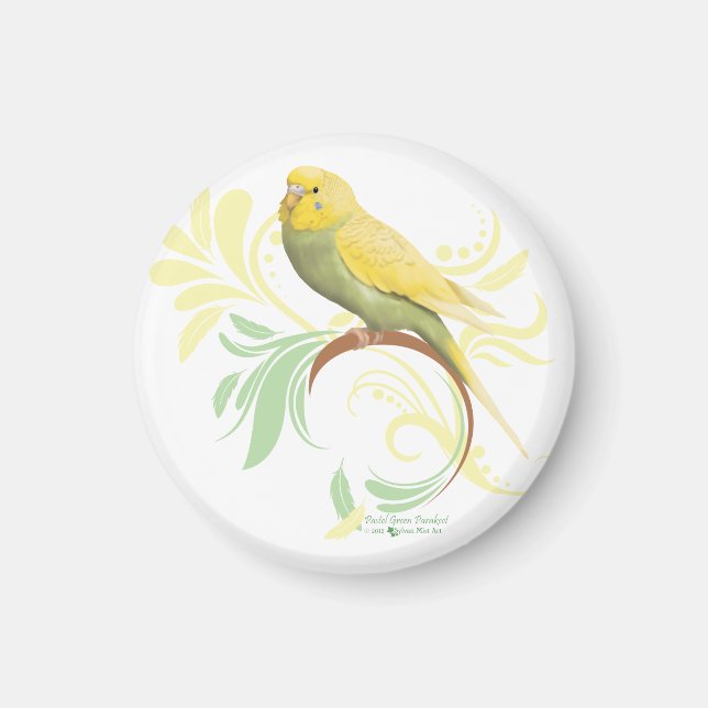 Imã Pastel Green Parakeet (Frente)
