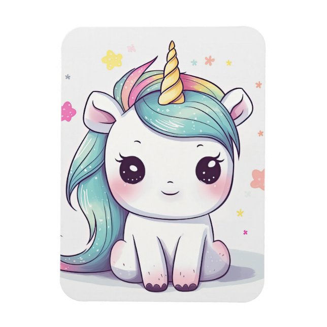 Ímã Pastel Kawaii Unicorn, o mais adorável (Vertical)