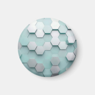 Imã Pastel Mint Hexágono Mosaico 3D