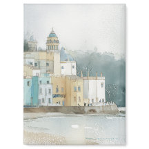 Pastel Portmeirion, País de Gales em Aquarela
