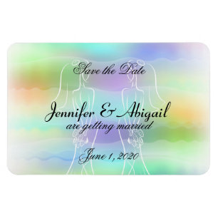 Ímã Pastel Rainbow Brides Casamento Salve a Data