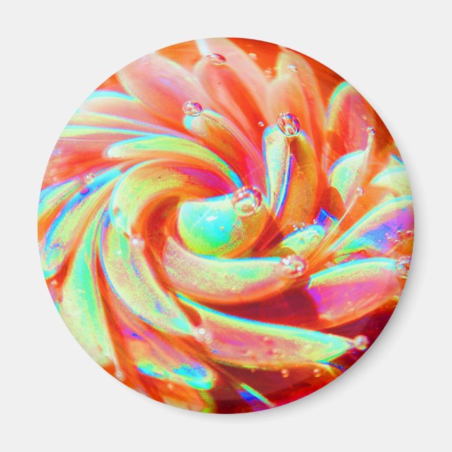 Imã Pastel Rainbow Bubble Ocean Sea Anemone Art Magnet (Frente)