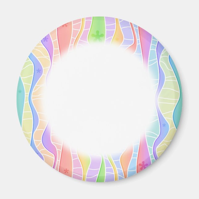 Imã PASTEL RAINBOW STRIPTS personalizáveis (Frente)