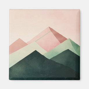 Imã Pastel Ridge – Paisagem Geométrica de Montanha #1