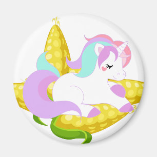 Imã pastel Unicorn on the cob