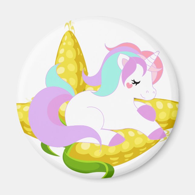 Imã pastel Unicorn on the cob (Frente)