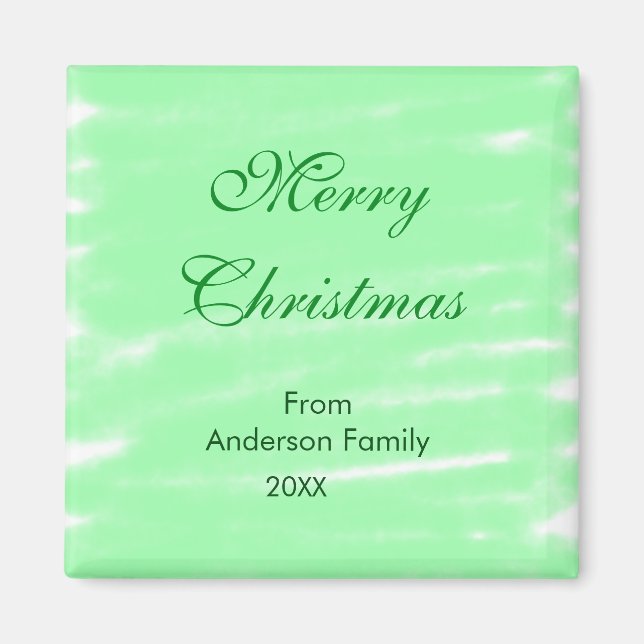 Imã Pastel verde aquarela feliz natal moderno (Frente)