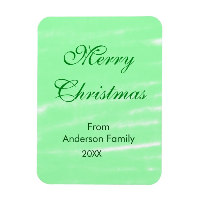 Ímã Pastel verde aquarela feliz natal moderno (Vertical)