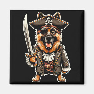 Imã Pastor Alemão Cachorro Pirata Festa de Halloween