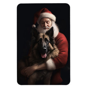Ímã Pastor Belga Papai Noel Festivo Natal