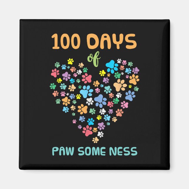 Imã Pata De Cães 100 Dias De Pata Escolar Animal Algum (Frente)