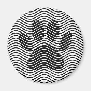 Imã Pata De Cães Impressa Em Ondas Pretas E Brancas