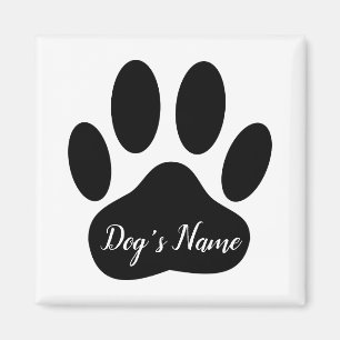 Imã Pata De Cães Imprimida Com Nome Personalizado Azu