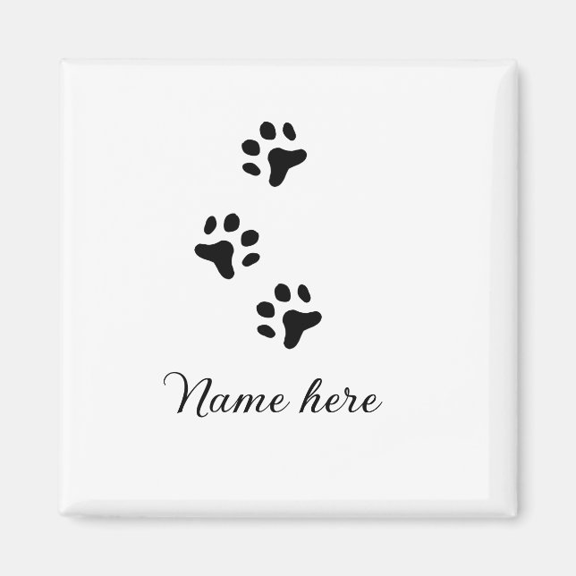 Imã Pata de cão e animal preto acrescentar nome texto  (Frente)