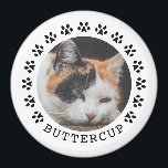 Imã Pata de Gato Preto Imprime Foto de Pet de Quadro<br><div class="desc">A pata de gato imprime uma foto personalizada de gato de estimação.</div>