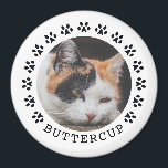 Imã Pata de Gato Preto Imprime Foto de Pet de Quadro<br><div class="desc">A pata de gato imprime uma foto personalizada de gato de estimação.</div>