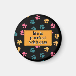 Imã Pata engraçada de gato preto