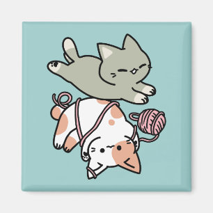 Imã Patas e Brincadeiras – Ilustração Adorável de Gato