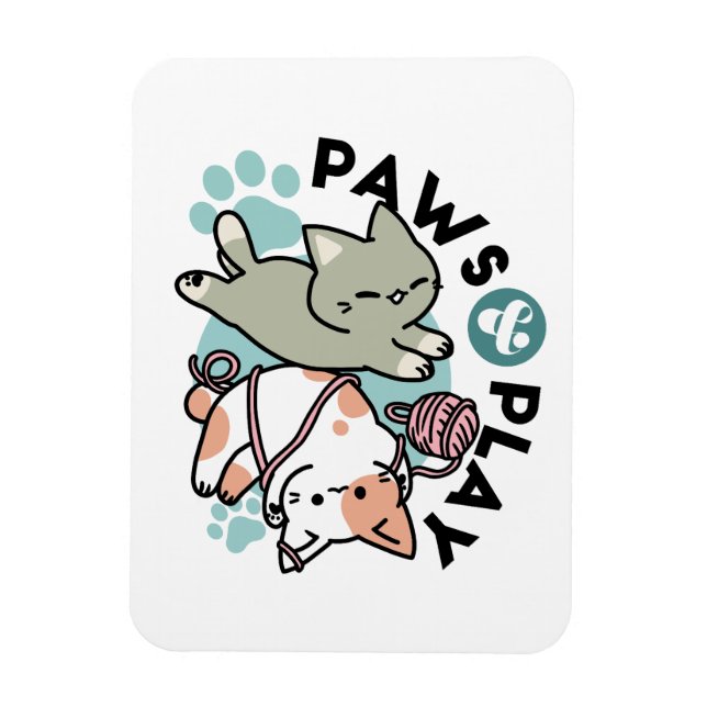 Ímã Patas e Diversão – Ilustração Adorável de Gato (Vertical)