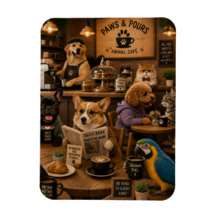 Ímã Patas e Porções,café animal