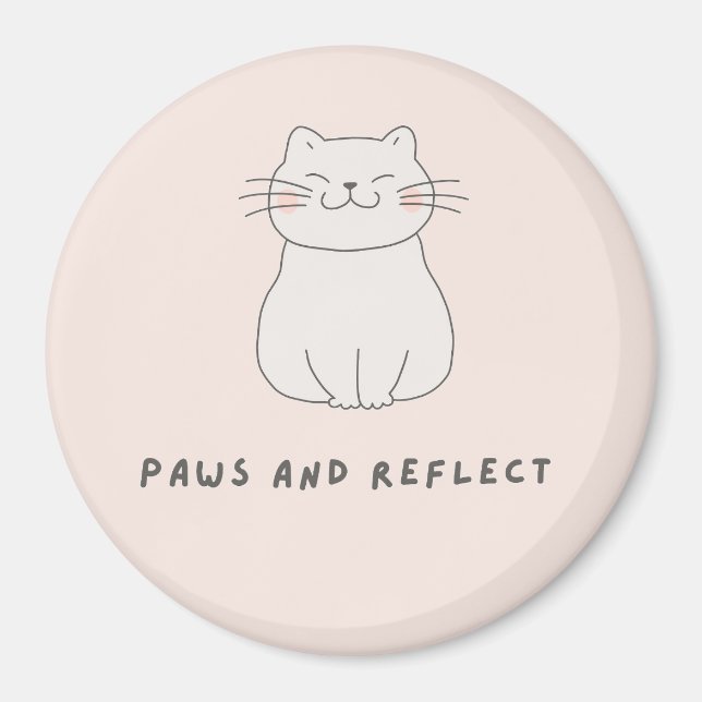 Imã Patas E Refletir Auto Cuidado Gatos Amantes Temas  (Frente)