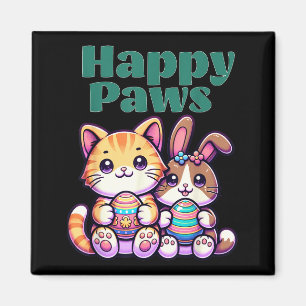 Imã Patas Felizes Coelhinho Fofo Gato Ovo de Páscoa Am