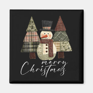 Imã Patchwork Boneco de Neve,patchwork Árvore de Natal