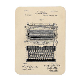 Ímã Patente da máquina de escrever da Vintage