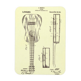 Ímã Patente de Violão Acústico Vintage 1911