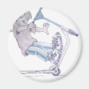 Imã Patinete do micro dos desenhos animados do wheelie
