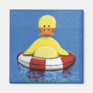 Imã Patinho amarelo em um ímã inflável do pato do a